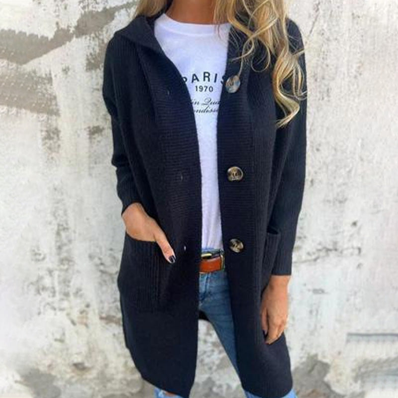 Cozy Hooded Knit Cardigan
